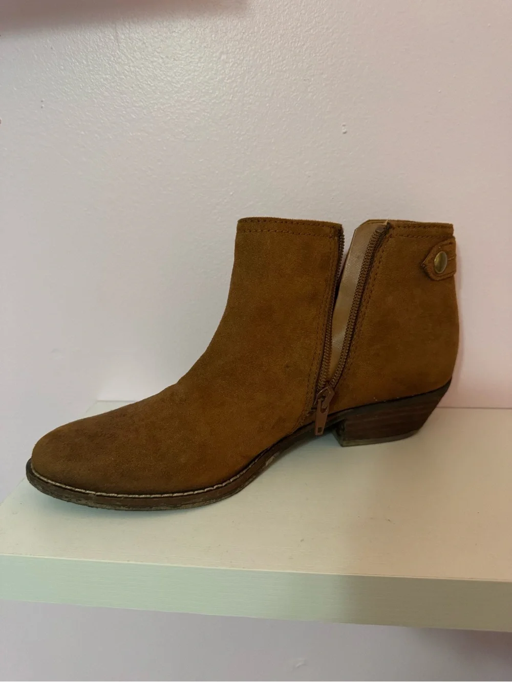 Women’s zodiac Brown Suede Ankle Boots - Casual Zip Side Chelsea Style